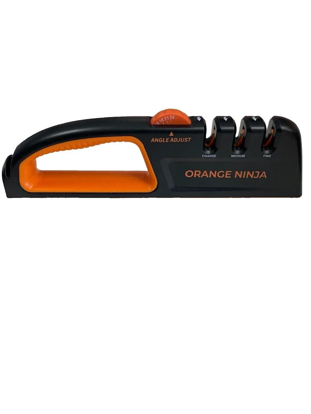 New ORANGE NINJA  Kitchen Knife Sharpener - Adjustable Sharpening Angles